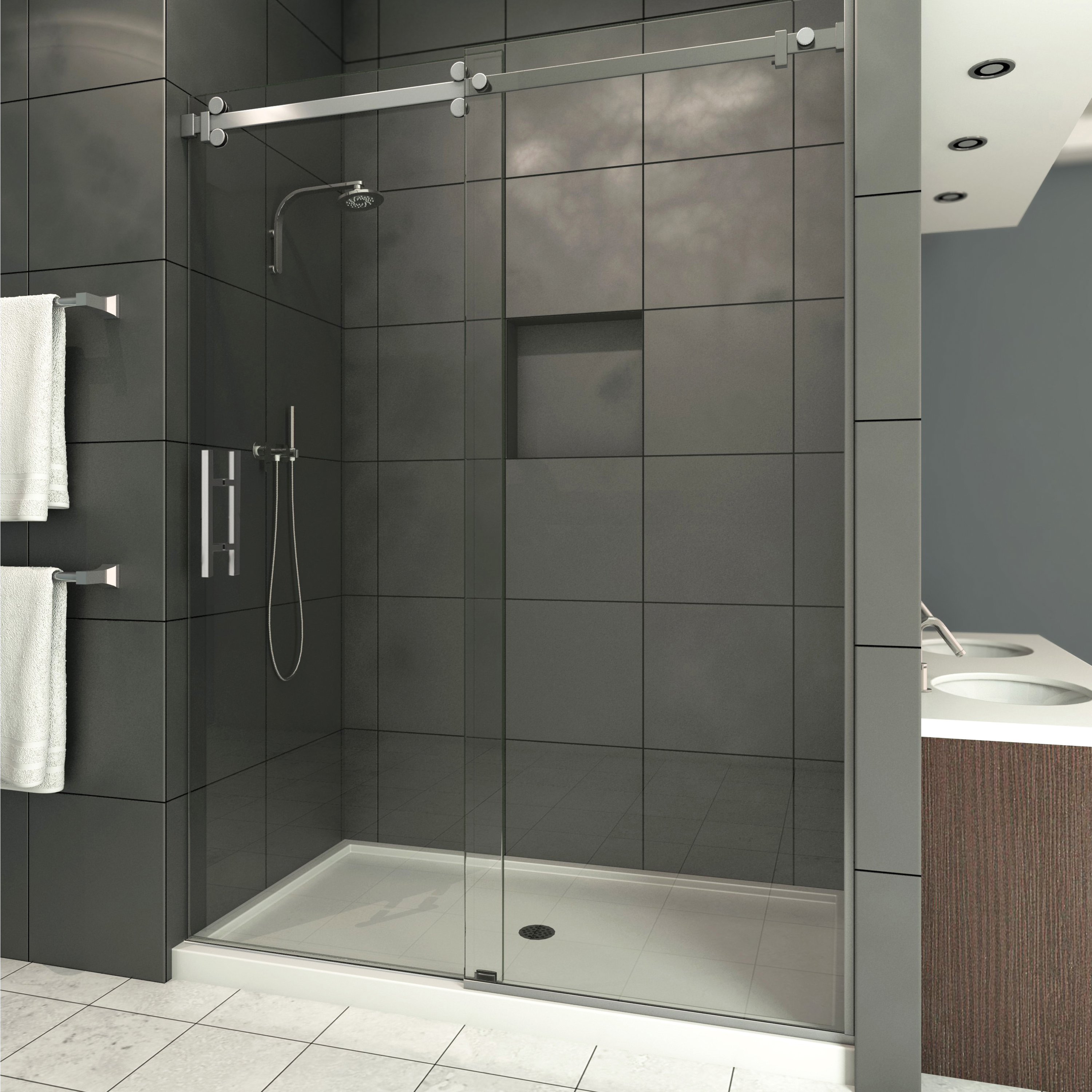 Sophisticated 1200mm Sliding Doors Showers Enclosure 6mm Glass Screen ...